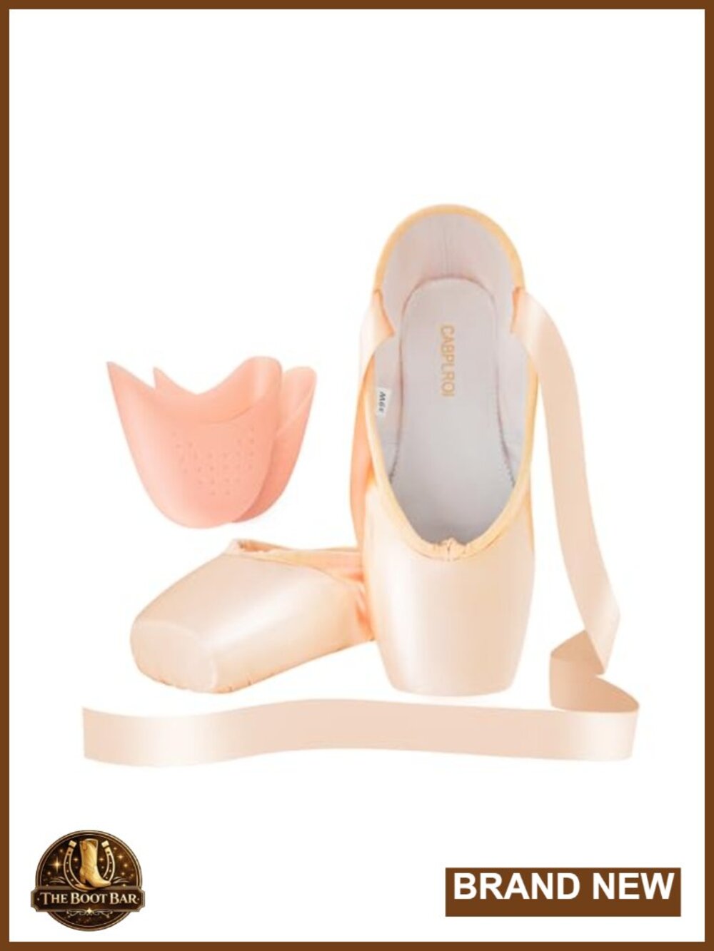 Satin Ballet Pointe Shoes with Ribbons and Silicone Toe Pads for Dance